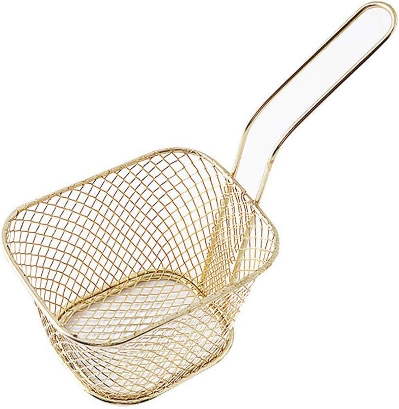 Mouchao Kitchen Cooking Tools Mini Stainless Steel French Fries Net Fry Fryer Basket Gold