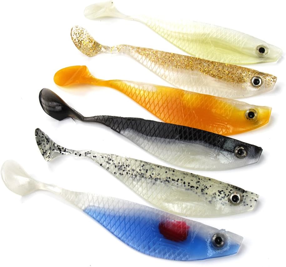 BlueSardine 6PCS 12G 14CM Soft Bait Fishing Lures Soft Plastic Fish 6 Colors