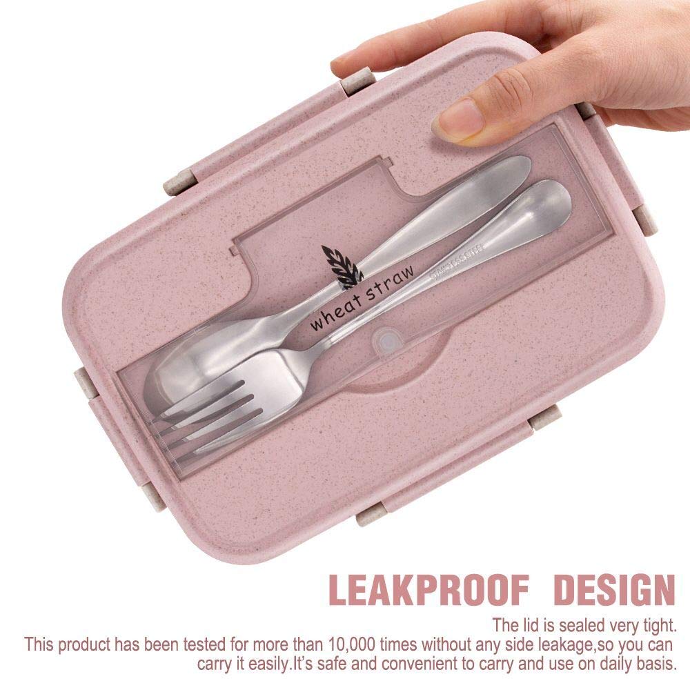 Bento Box for Kids, Leakproof Lunch Box with 3 Compartments, Lunch container safe for kids