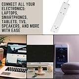 Invero 4 Way Gang Power Extension Lead Cable 3M Metre White 13A UK Plug Approved view 5