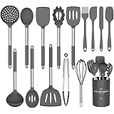 Silicone Cooking Utensil Set,Umite Chef Kitchen Utensils 15pcs Cooking Utensils Set Non-stick Heat Resistan BPA-Free Silicone