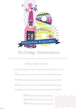 Pour Anniversaire 18 Ans Rose Fille Femelle Lot De Invitations Pour Anniversaire Avec Enveloppes Amazon Fr Jeux Et Jouets