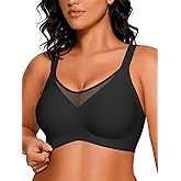 COCOMARTS Jelly Bras for Women No Underwire Push Up V Mesh Seamless Comfort Tshirt Bra Supportive Lift Bralette Everyday Bra
