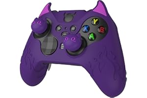 PlayVital Cute Demon Silicone Case Cover for Xbox Elite Wireless Controller Series 2, Kawaii Anti-Slip Shockproof Controller Skin Grip for Xbox Elite Series 2 Core with Thumb Grip Caps - Purple