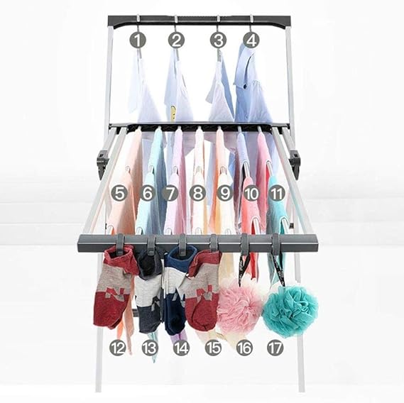 Tendedero de Ropa tendedero de Secado Plegable de Piso de Aluminio para