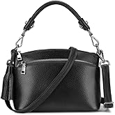 S-ZONE Small Genuine Leather Top Handle Handbags for Women Shoulder Bag Crossbody Purse