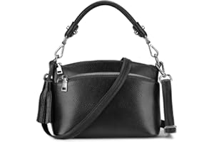 S-ZONE Small Genuine Leather Top Handle Handbags for Women Shoulder Bag Crossbody Purse