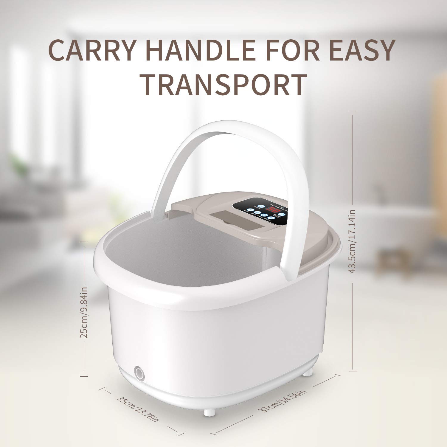 Turejo Foot Spa Bath Massager with Heat Bubbles, Upgraded 6 Automatic Massage Rollers & Pedicure Attachments, Pumice Stone, Time & Temprature Control, Soothe Your Tired Feet: Beauty