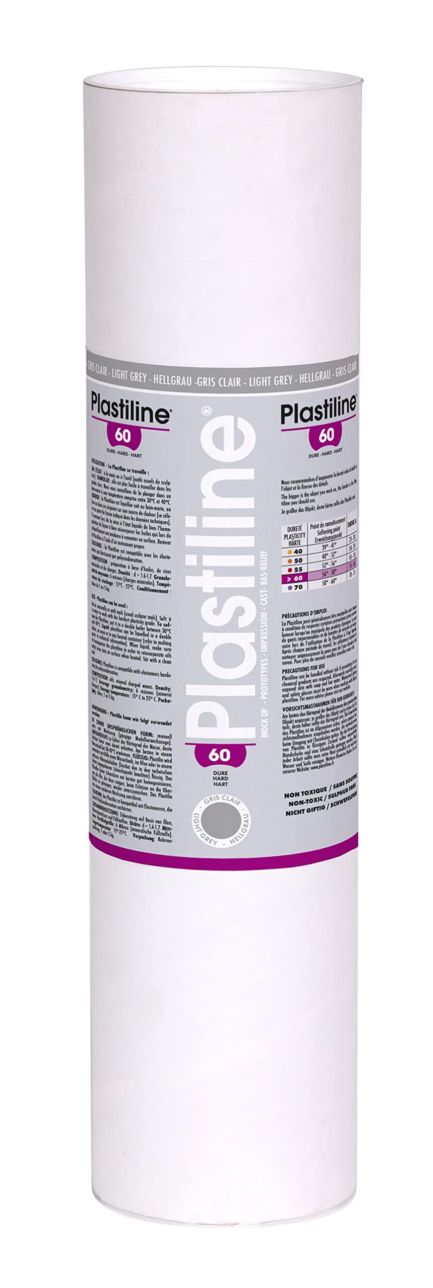 Plastiline 5660T - Plastiline tube - Modelling Paste, High Precision - Sculpting, Moulding - Hardness 60 (hard) - 5 kg - Red ochre shade. Made in France