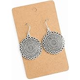 Filigree Mandala Dangle Earrings Boho Bohemian