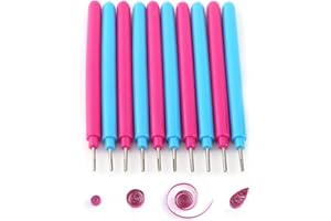 10Pcs Papercraft Plastic Slotted Paper Quilling Tools DIY Handmade Rolling Curling Quilling Needle Pen