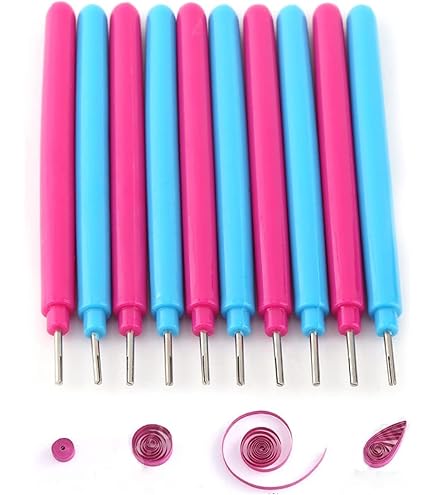 Set 9 Strumenti Per Quilling Di Carta - Penne Slottate, Punteruolo, Arricciatore E Pinzette Per Arte Fai Da Te - Foto 4