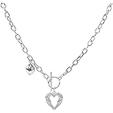 Buyongwant Irregular Heart Necklace for Women Y2k Pink Zircon Pearl Diamond Women's Fashion Pendant Hot Fashion Pink Jewelry for Women