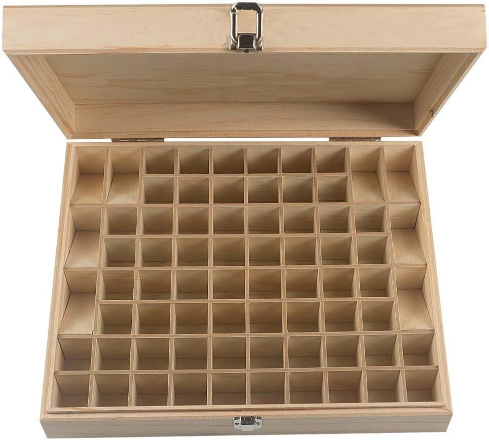 Bekith 72 Bottles Wooden Large Essential Oil Storage Box