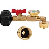 1Lb To 40Lb Tank Propane Refill Elbow Adapter With Gauge ON-Off Control Valve | UK