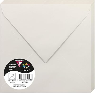 Clairefontaine 5953C Envelopes 16.5x16.5 cm Pearl Grey Pack of 20