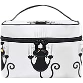 HAUYE Makeup Bag Cat Paw Print Travel Cosmetic Bags Organizer Train Case Toiletry Make Up Pouch