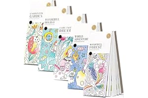SOPUTRY 5 Pcs Pocket Watercolor Painting Book, 2023 New Wonderful Forest Paint Magic Watercolor Paint Book with Paints, Painting Watercolor Kit for Kids Improve Your Child's Creativity and Concentration