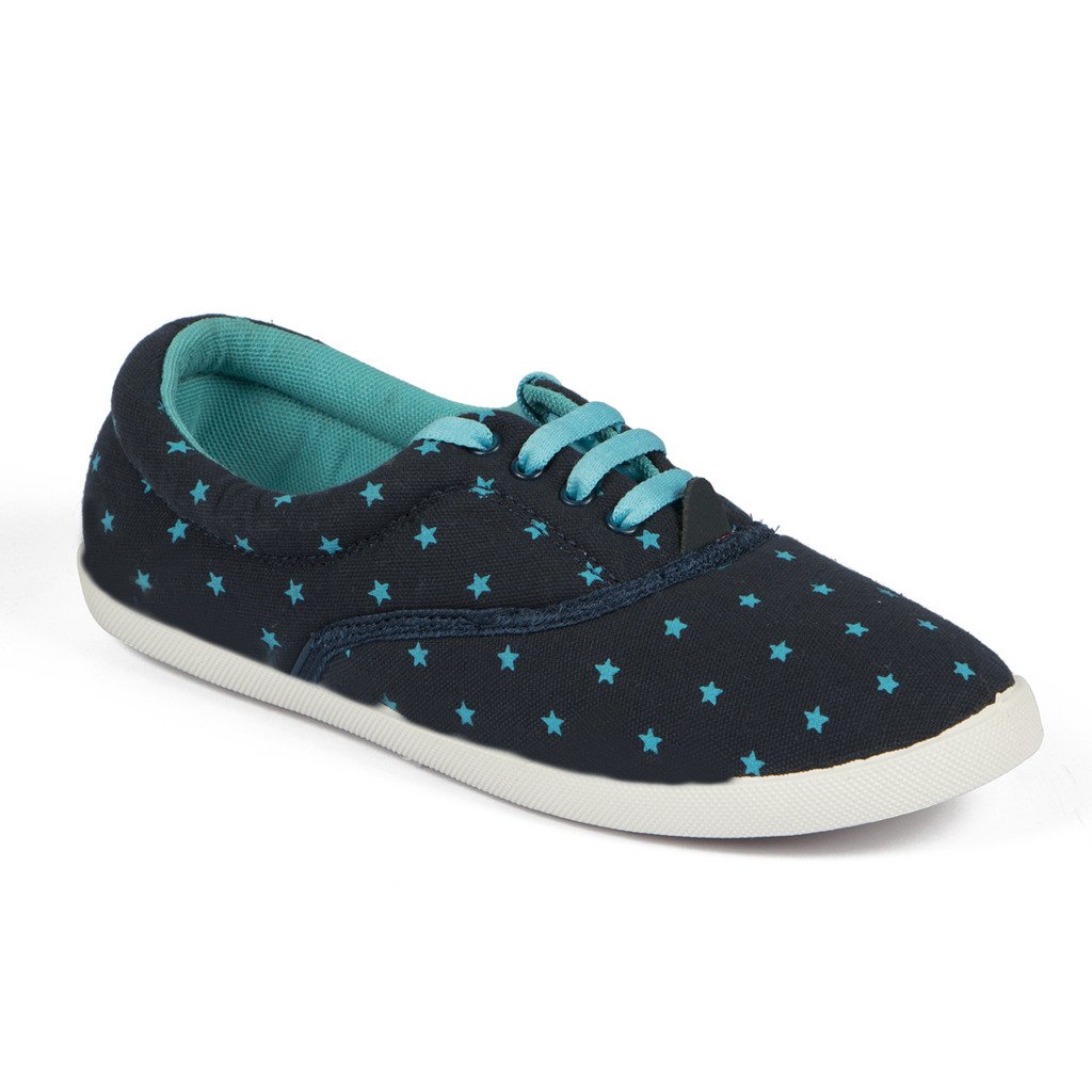 asian shoes lr-23 navy blue firozi shoes canvas women shoes