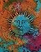 RAJRANG Psychedelic Sun Moon Stars Tie Dye Tapestry Hippie Hippy Sun-moon Celestial Wall Hanging Indian Trippy Bohemian Tapestry
