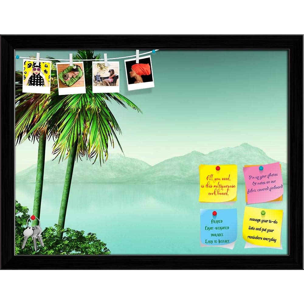 ArtzFolio Palm Tree Landscape Printed Bulletin Board Notice Pin Board