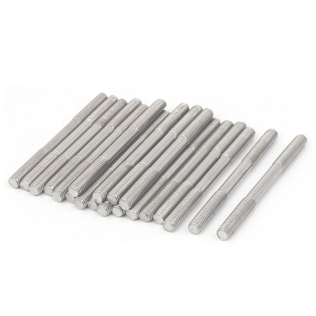 Sourcingmap M5x60mm 304 Stainless Steel Double End Threaded Stud Screw Bolt 20pcs