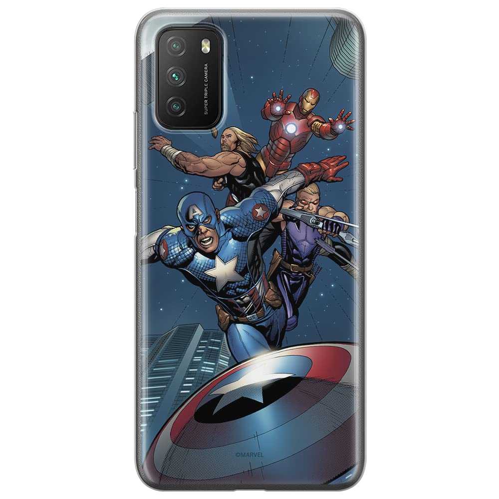 ERT GROUP mobile phone case for Xiaomi REDMI 9T original and officially Licensed Marvel pattern Avengers 008 optimally adapted to the shape of the mobile phone, case made of TPU Multicolor