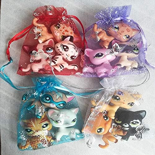 RMEX 3pcs random animals standing pet shop LPS toys short hair cat collie dachshund spaniel great dane toys for children gift,Yellow
