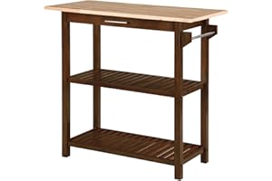 Convenience Concepts Designs2Go 3 Tier Butcher Block Kitchen Prep Island 40" - 3 Tier Modern Cooking Cart with Drawer, Food Serving Station for Kitchen, Dining Room, Espresso