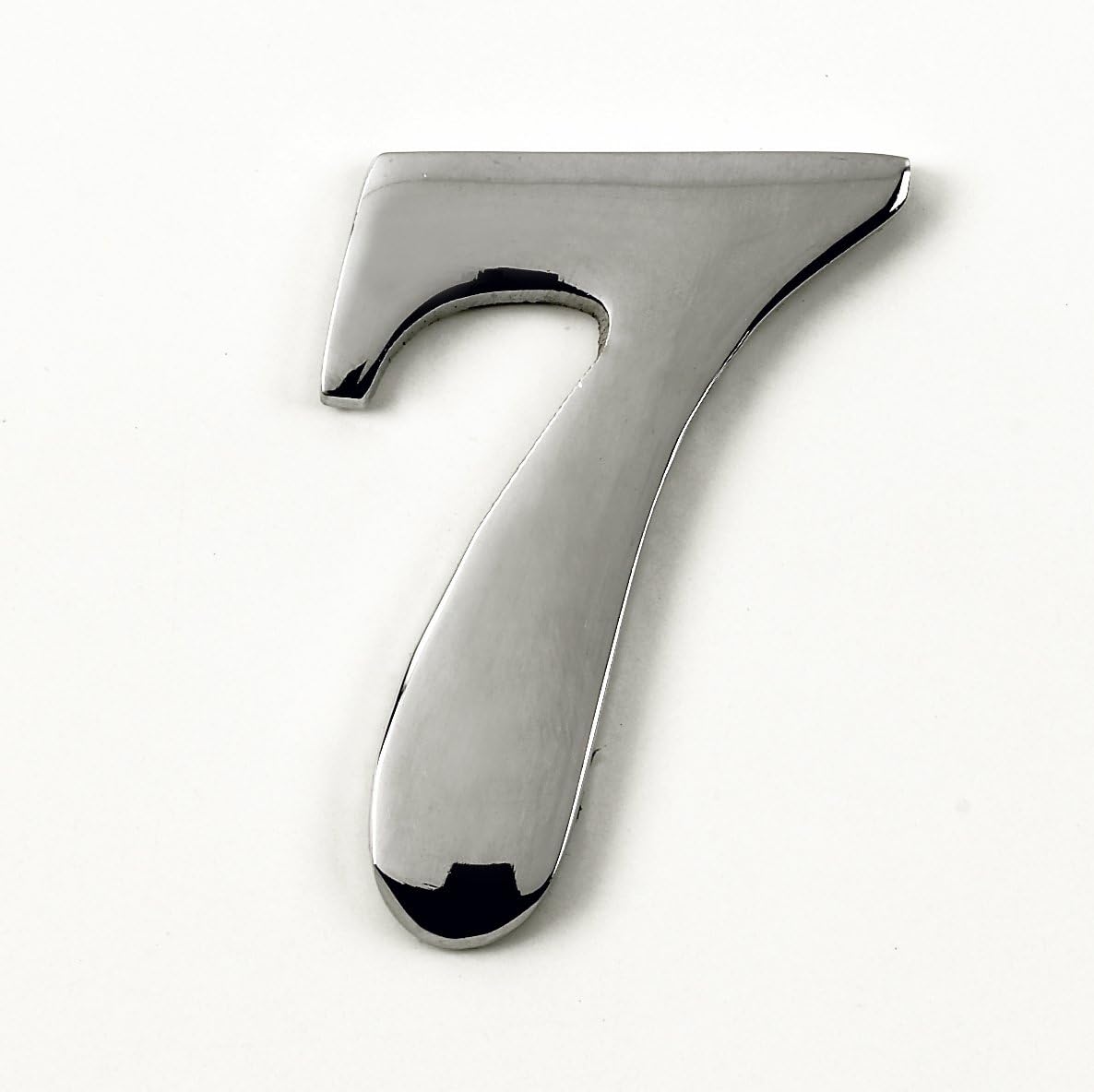 Black Country Metal Works 1.5-2 Inch Self Adhesive Solid Brass Numbers & Letters Chrome Finish (7)
