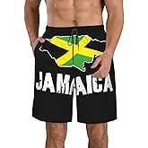 JUDIMANG Jamaica Map Men's Swim Trunks Quick Dry Board Shorts Beach Swimsuit with Pockets Mesh Lining