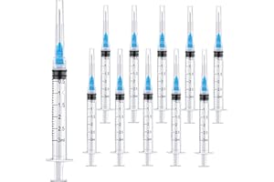 ZOGSNTON 15 Pack 3ml 23Ga Plastic Syringe with Measurement for Scientific Labs and Industrial Dispensing, Disposable Individually Wrapped (15, 3ml-23Ga)