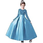 dideyttawl Long Sleeves Flower Girls Dress Christmas Satin Sequins Dress Big Bow Formal Party Dress 503
