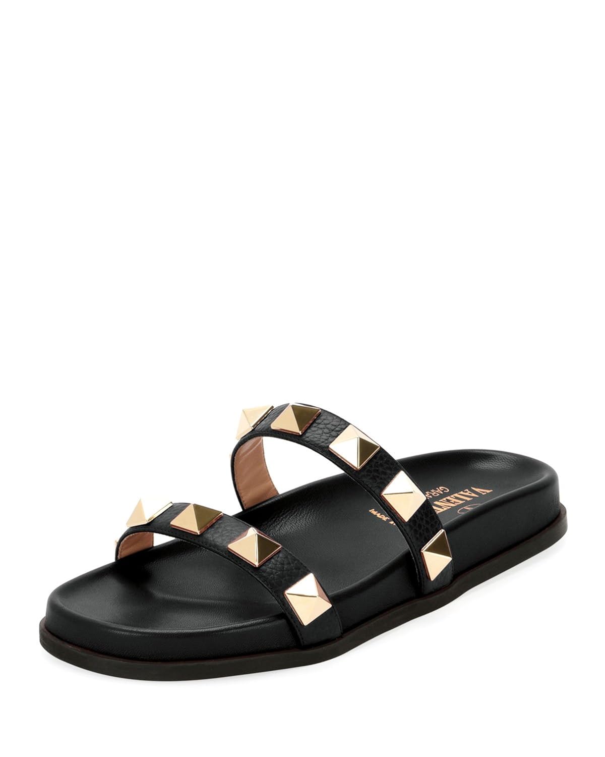 rockstud caged flat slide sandal