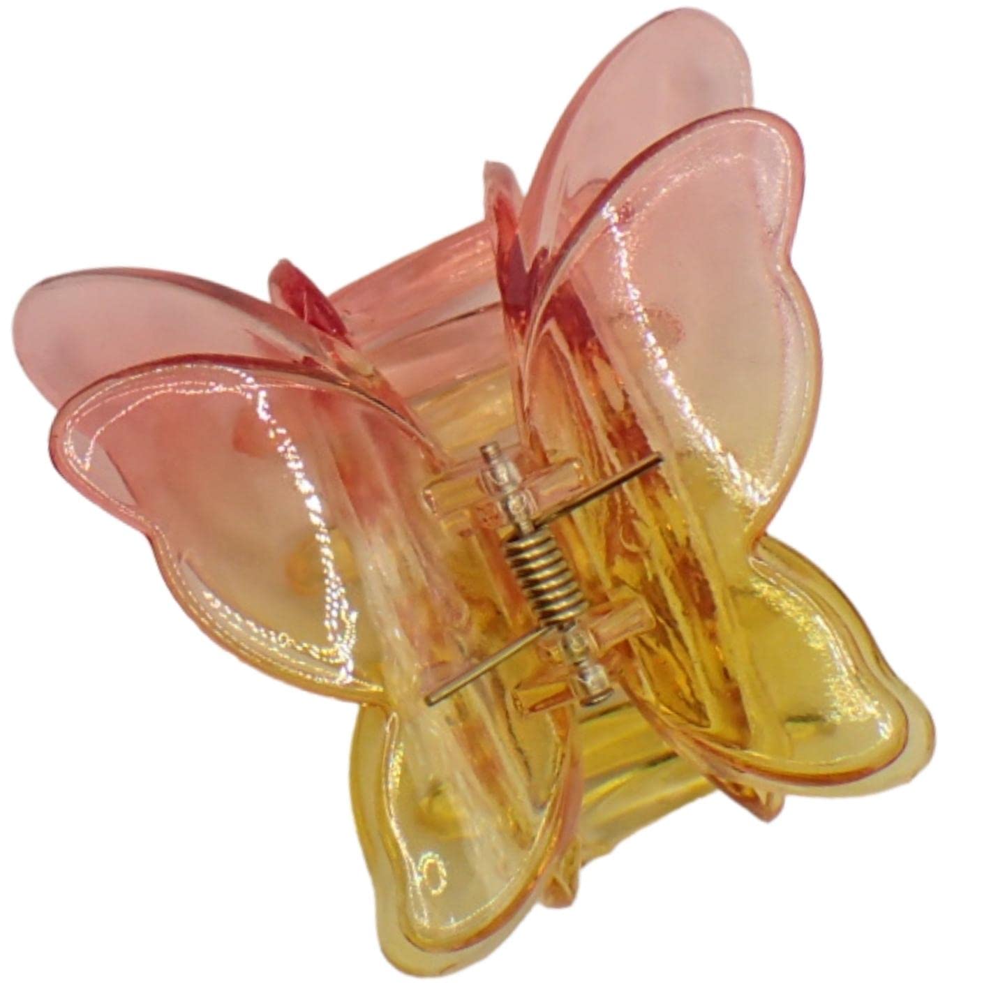 Topkids Accessories Coloured Transparent Ombre Butterfly Hair Clips, Butterfly Claw Clip for Women & Girls, Cute Hair Accessories, 90s Y2K Style Moving Butterfly Clips, Butterfly Hair