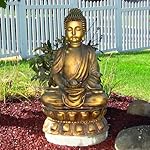 Sunnydaze Relaxed Buddha Fountain with Light, 36 Inch Tall