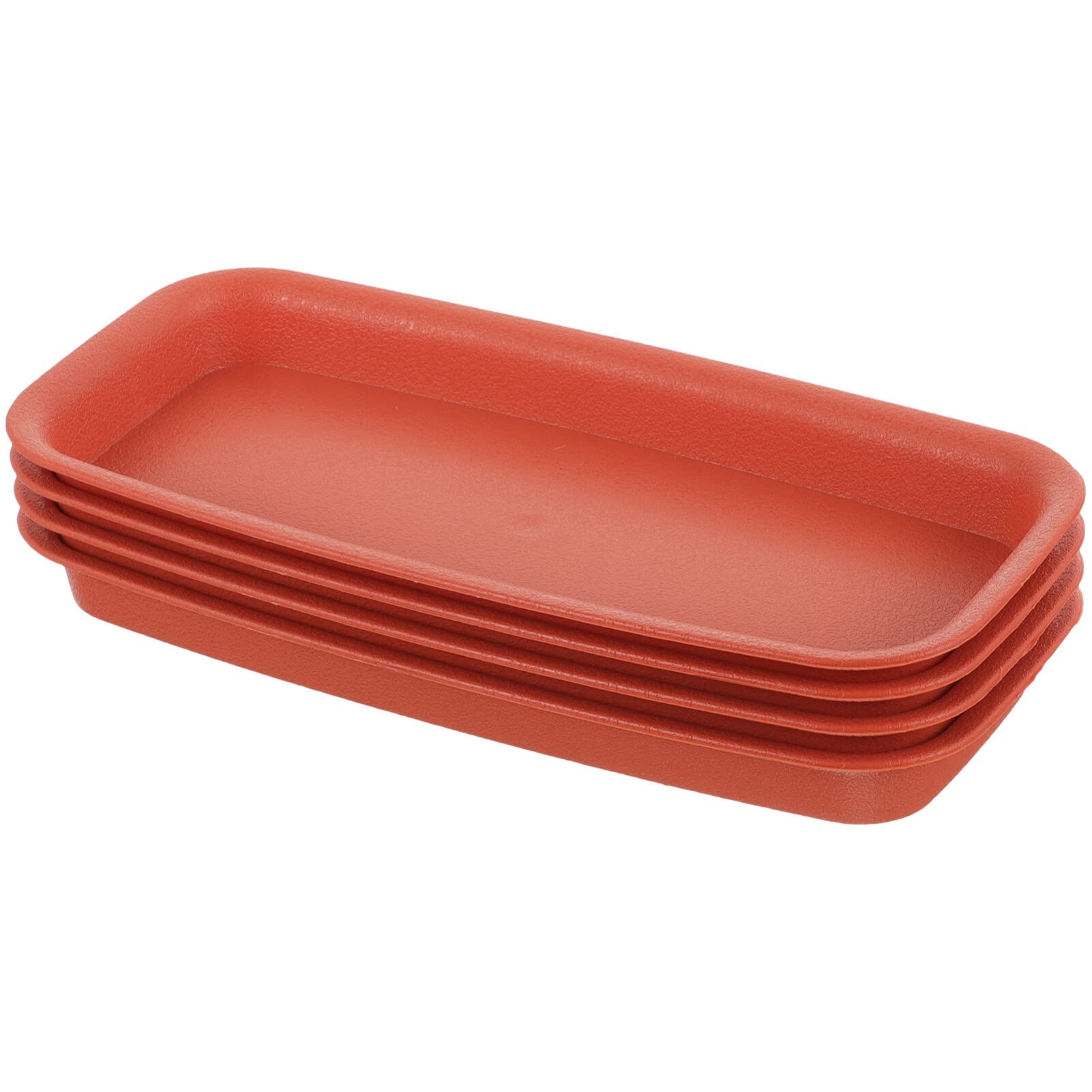 GANAZONO Rectangular Plant Saucers 9.45 X 4.33 X 0.79 Inch Waterproof Plastic Planter Drip Tray Indoor Outdoor Plant Water Tray to Catch Soil and Water