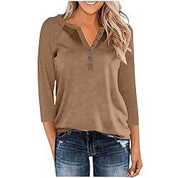 Fall Tops for Women 2025 Casual Button Down Henley