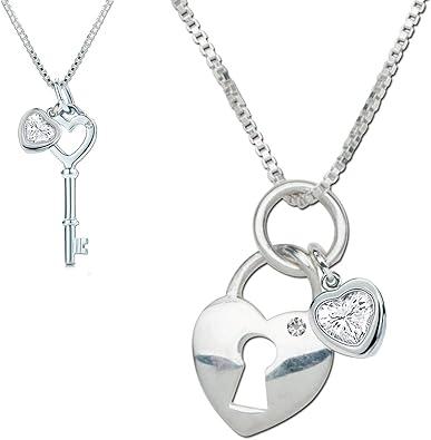 silver mother and daughter necklace