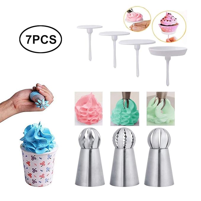 Amazon Com Hofumix Piping Tips Stainless Steel Russian Ball Tips