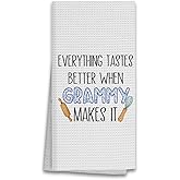 Hxlac Grammy Gifts Kitchen Towels, Gifts for Grammy Dish Towels Tea Towels, Grandma Kitchen Towels, Best Grandma Gifts from Grandkids Hand Towels for Bathroom, 16x24 Inches