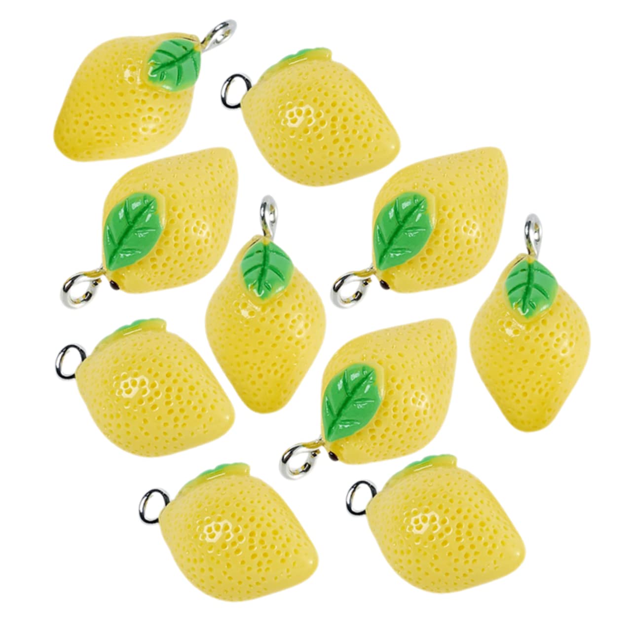 KONTONTY 10Pcs Resin Lemon Charms for Jewelry Making Fruit Pendants for Bracelets Earrings Necklaces and Keychains Summer Themed Diy Craft Supplies