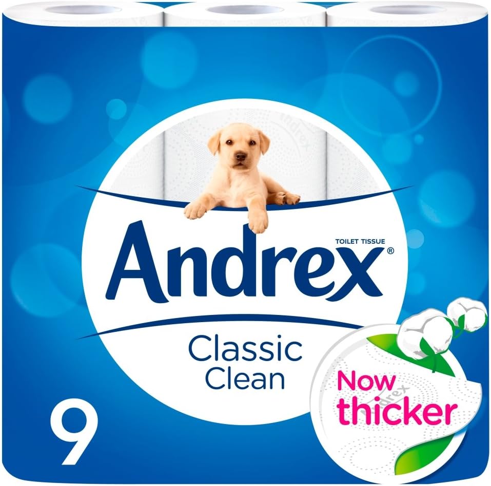 Andrex Classic Clean Toilet Tissue, 9 Pack, Other, 9 Rolls
