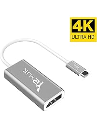 USB Type C Adapter,YRMJK USB C Type to DisplayPort/DP Adapter Cable with Power Aluminium Case Support 4K 60HZ Resolution for Apple New MacBook Pro 2017,Galaxy S8，S9,S9PLUS,NOTE9