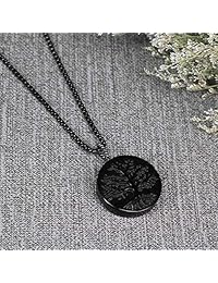 COAI - Collar con colgante de piedra obsidiana negra