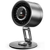 Yibest Titanium Alloy USB Desk Fan, Foldable 3D Airflow Desk Air Circulator, 23dB Quiet BLDC Motor, 5000mAh Battery (8H Runtime), 10 Speeds with LED Display for Home, Office &amp; Outdoor - Gray