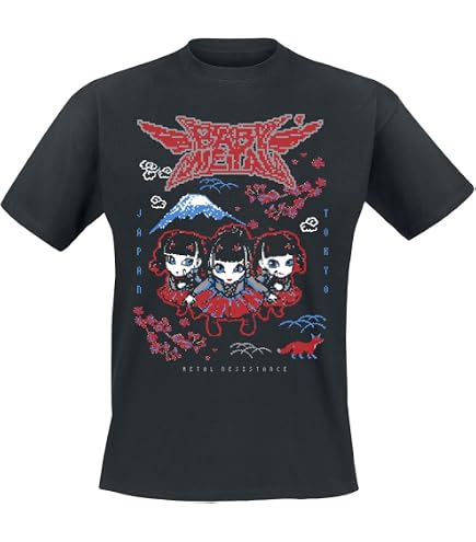 Amazon.com: Babymetal T Shirt Pixel Tokyo Band Logo Official Mens