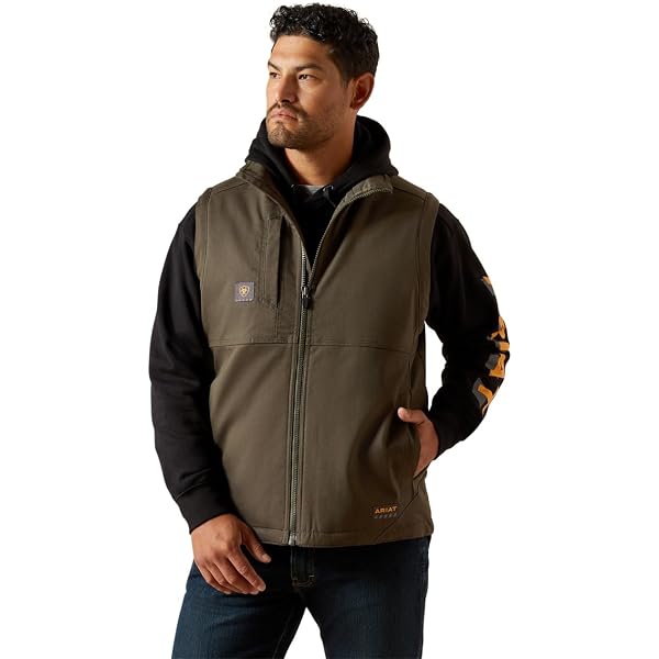 ARIAT Rebar Washed Duracanvas Insulated Vest Gilet, Scricciolo, Small Uomo