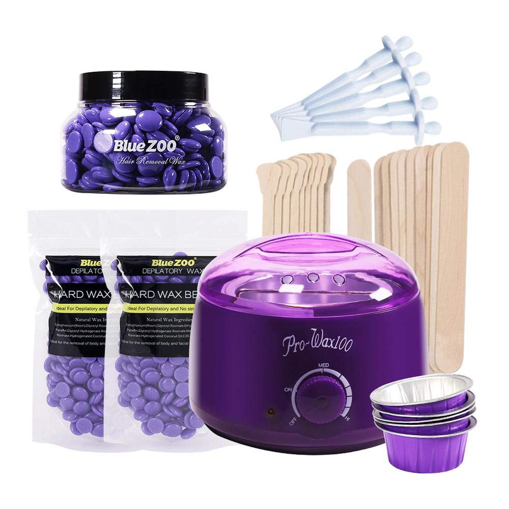 Zowam Wax Warmer Hair Removal Kit With Hard Wax Beans Home Waxing