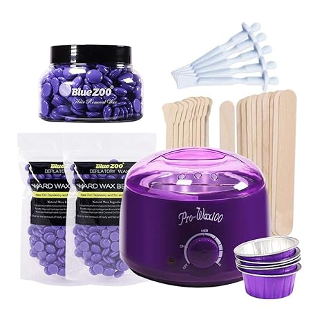 Zowam Wax Warmer Hair Removal Kit With Hard Wax Beans Home Waxing